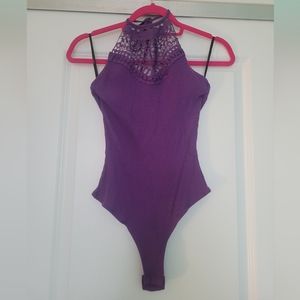 SHEIN Purple Halter Bodysuit